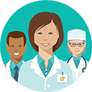 icon of 3 medical professionals